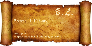 Boszi Lilian névjegykártya